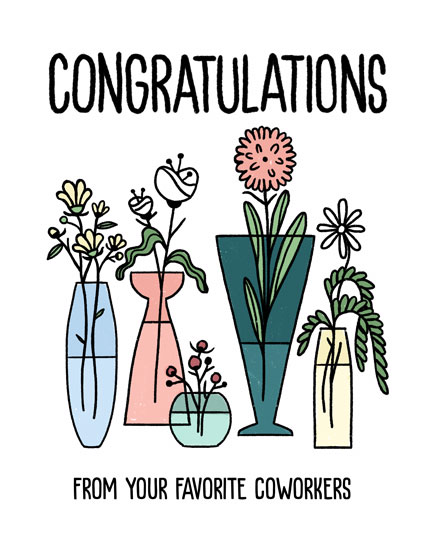 wedding card congratulations from your favorite coworkers flowers in vases congrats congratulations