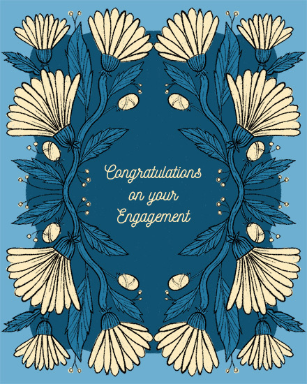 engagement flowers wedding card floral plants engaged congrats congratulations