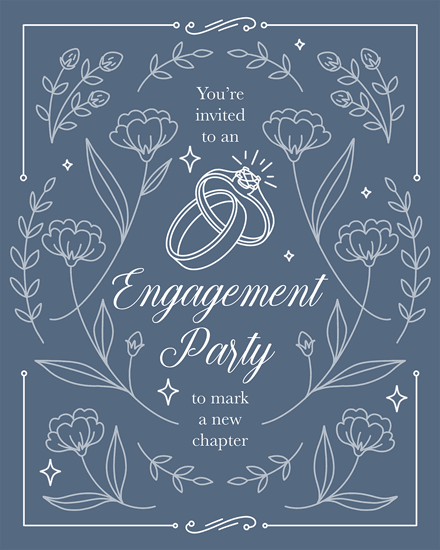 wedding engagement rings invitation sparkles elegant  upcoming