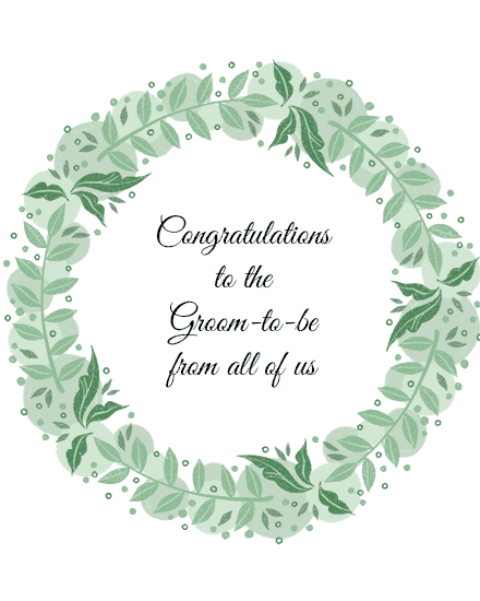 wedding card groom to be wreath engaged congrats congratulations