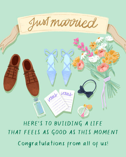 wedding just married shoes flower bouquet perfume bow tie