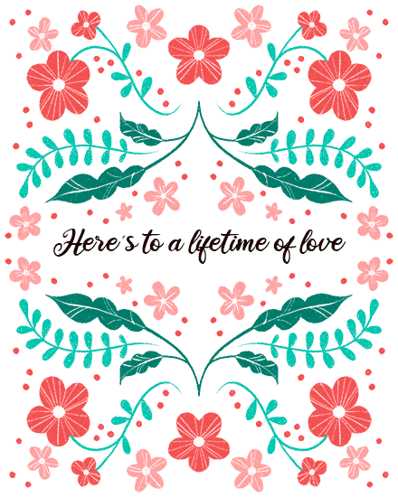 wedding card lifetime love flower floral