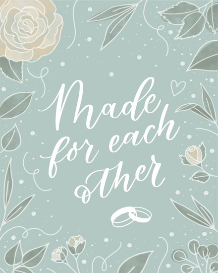 wedding card made for each other