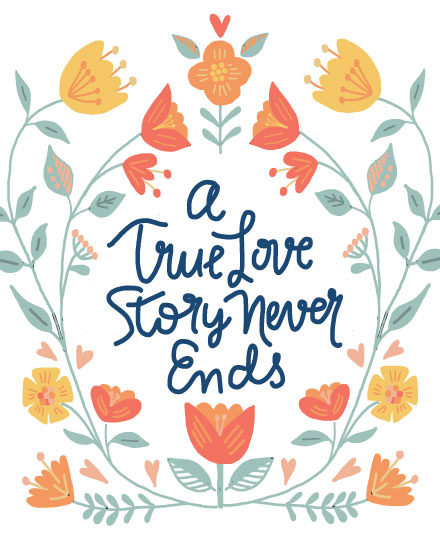 wedding card a true love story never ends