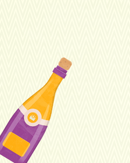 welcome card bottle of champagne joining
