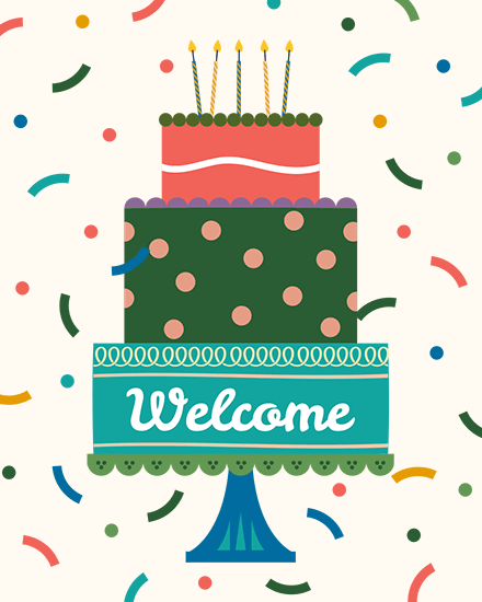 welcome colorful cake confetti