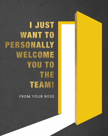 welcome from boss door gold
