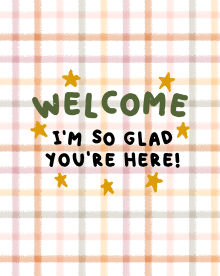 welcome gingham pattern 