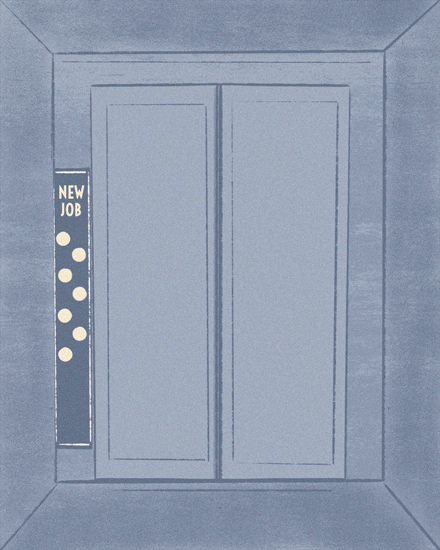 welcome card opening doors elevator new job reception