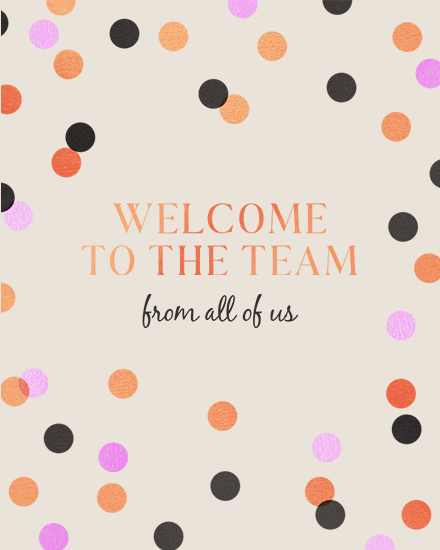 welcome round confetti polka dots