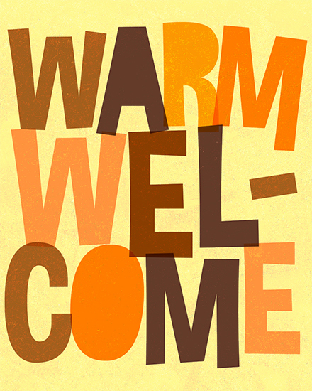 welcome warm welcome typography type typeface warm color palette fall autumn simple