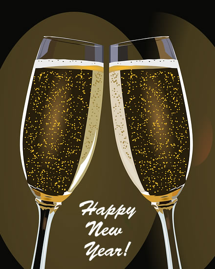 holiday season card new years champagne toast sparkle happy